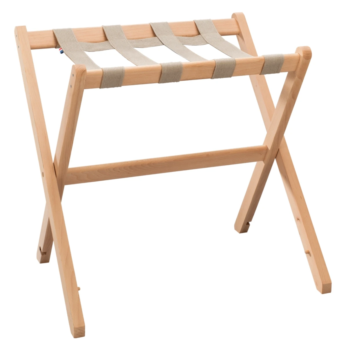 Casa Padrino Luxus Kofferständer Gepäckablage aus Buchenholz und Kunstleder in Schwarz 70 x 50 x H. 59 cm | Casa Padrino