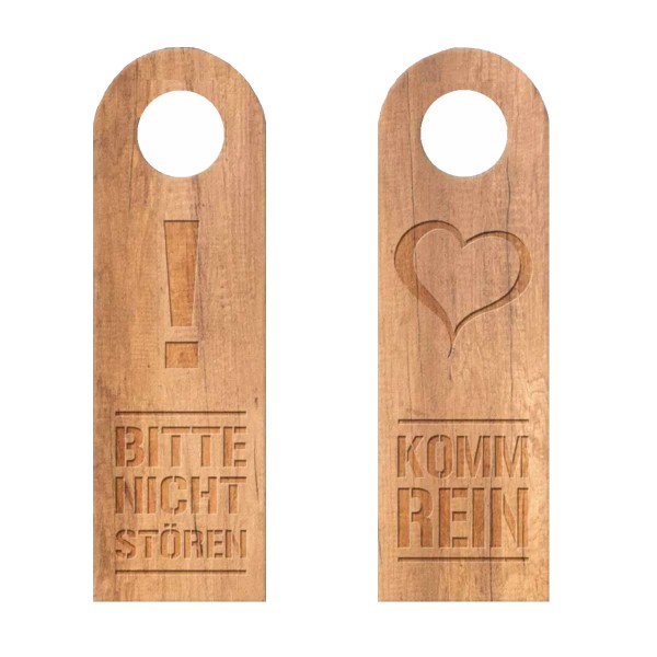 Hotel Türanhänger aus Filz Holzoptik