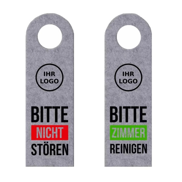 Hotel Türanhänger aus Filz Grau/Farbig